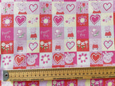Little Johnny Peppa Pig Patches Digital Print Cotton Fabric, Pink